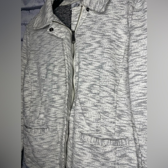 CAbi Neo Moto Heathered Gray Zip Up Sweater Blazer Jacket Size Small - Picture 8 of 13